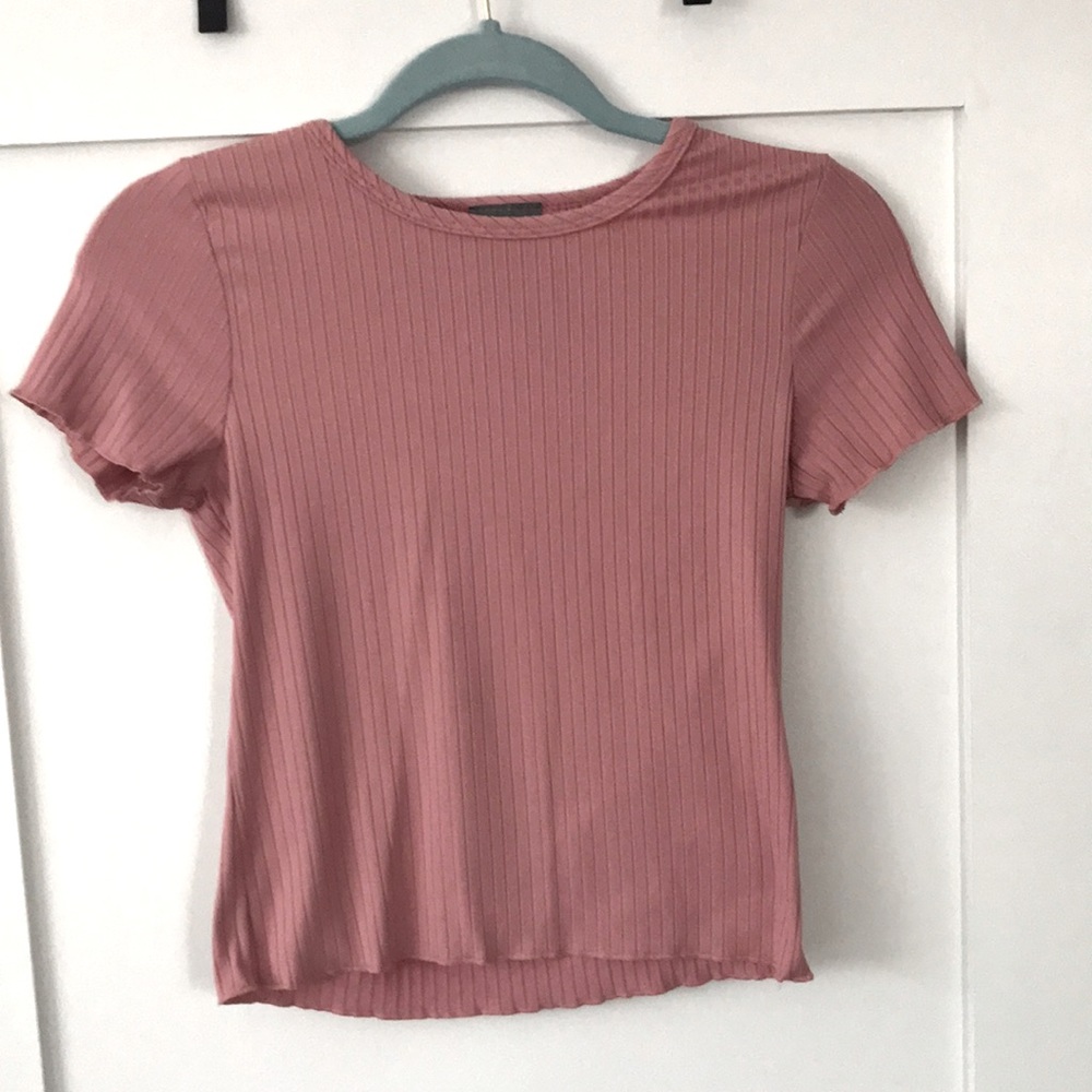 Pink Fitted Lettuce Tee